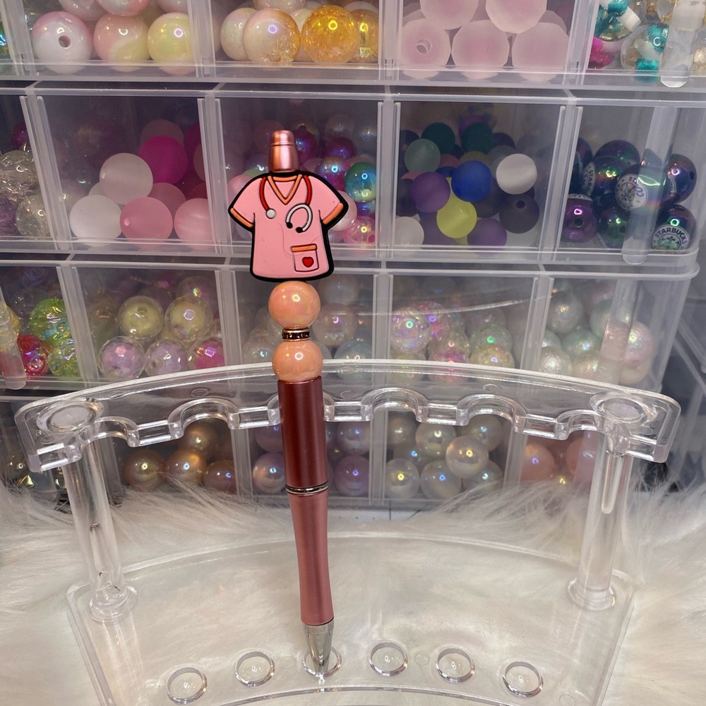 Pink Nurse Pen with Beads